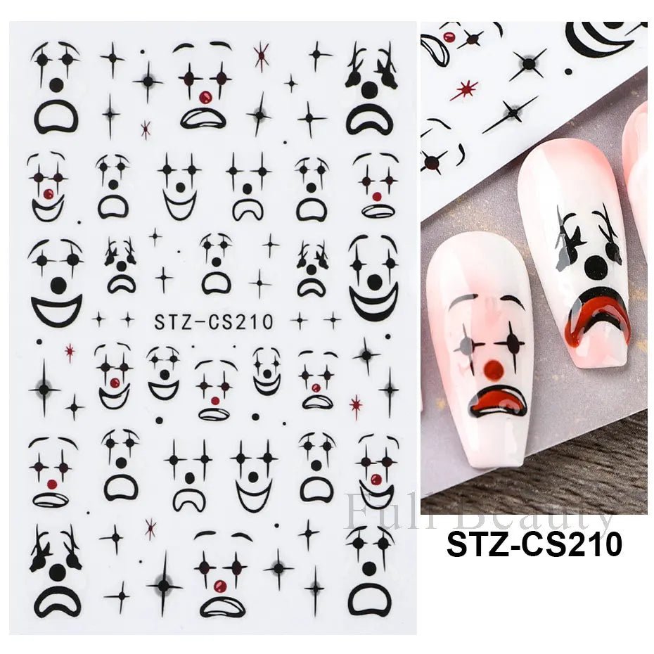 Golden Pumpkin Maple Leaf Pattern Nail Decals Fall Autumn Leaves & Geometric & Letter Stickers - silverfoxgoods